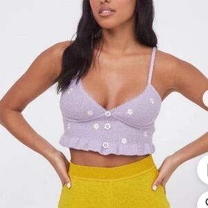 For Love & Lemons Women's Purple Crop-top